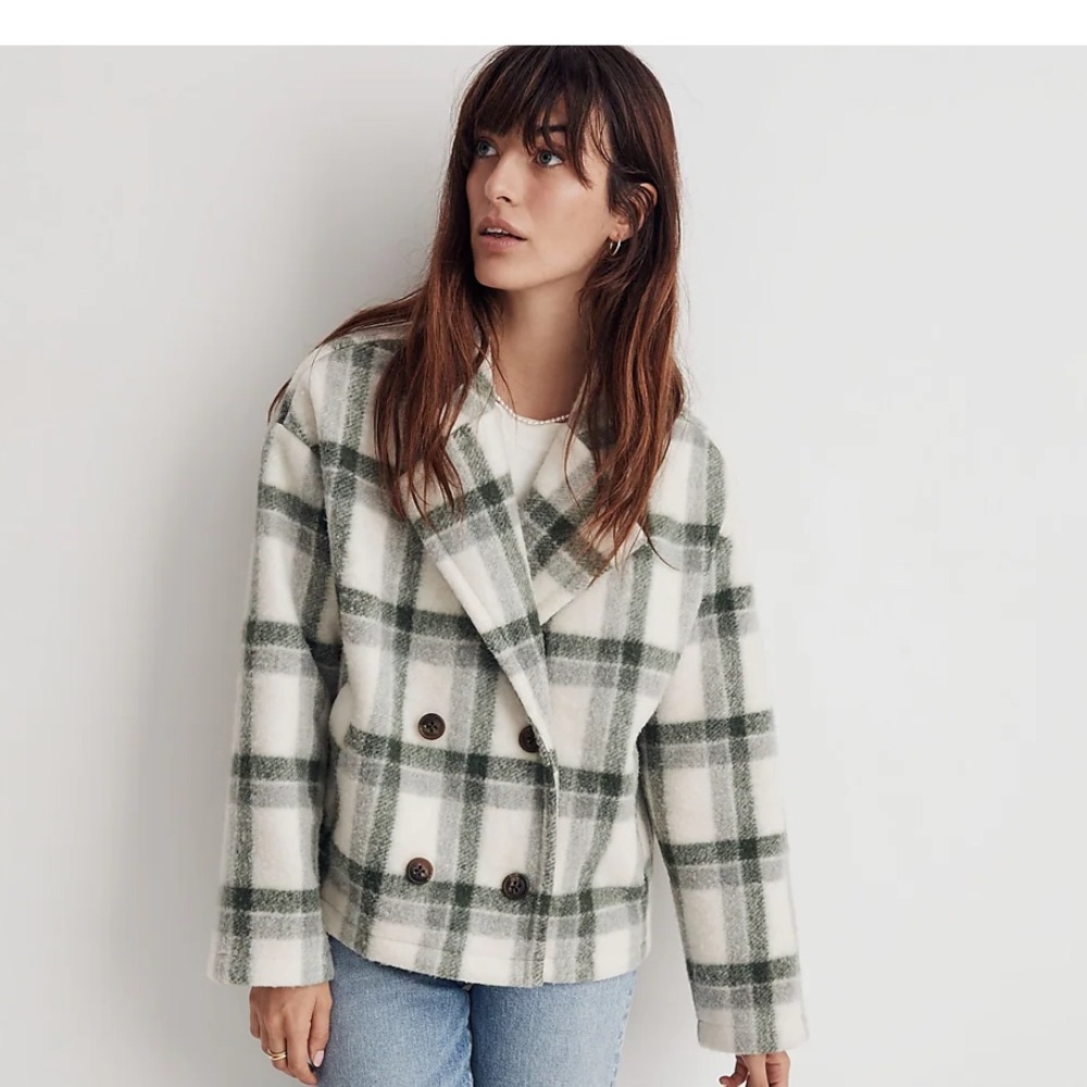 Madewell Jacquard crop Blazer